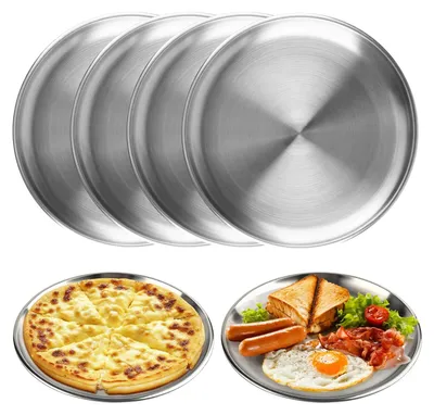 Obrázok produktu pre Sada 6 tanierov z nehrdzavejúcej oceli s priemerom 26 cm