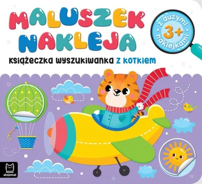 Immagine prodotto di Aksjomat PL Maluszek nakleja. Książeczka wyszukiwanka z kotkiem, z dużymi naklejkami 32854
