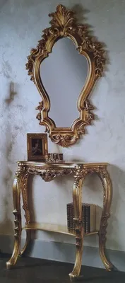 Produktbild von Casa Padrino Luxus Barock Spiegelkonsole Gold - Prunkvolle Barock Konsole mit Wandspiegel - Barock Hotel & Schloß Möbel - Luxus Qualität -  Italy