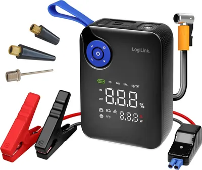 Image de Démarreur de batterie portable 4 en 1 avec compresseur d'air