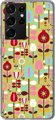Produktbild von MuchoWow® Handyhülle Schutzhülle Hülle für Telefoonhoesje Samsung Galaxy S21 Ultra Muster - Blumen - Farben Silikon Softcase Handy Hülle - Mobiltelefon