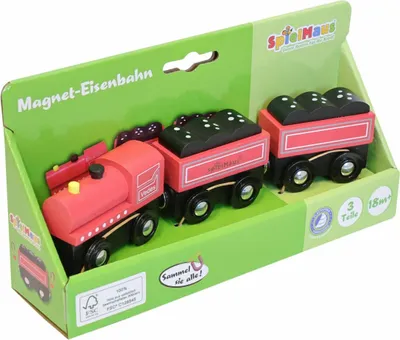 Produktbild von Holz Spielzeugzug magnetisch 3-teilig - Spielzeugeisenbahn