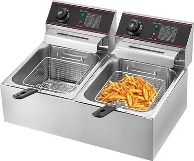 Image de Friteuse double 2 x 6 L, 2500 W, revêtement PTFE, 220 V