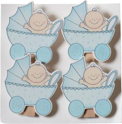 Produktbild von Klammern für Jungen, 4 Stück, blau