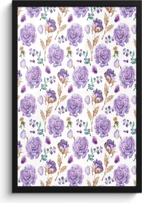 Produktbild von MuchoWow® MuchoWow® Gerahmtes Poster Blumen - Rosen - Muster 40x60 cm - Poster mit zchwarzem Bilderrahmen - Papierdruck - Wandbilder