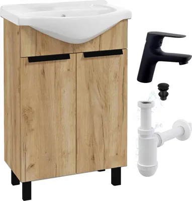 Obrázek produktu pro Stojící skříňka Oak Craft Gold Matt Koupelnové umyvadlo 50 Sigma Baterie