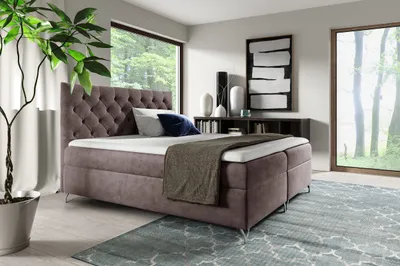 Produktbild von yourhouse24 Boxspringbett Guliette mit 2 Bettkästen, Doppelbett mit Bonell-Matratze + Topper (Farbe: Fresh 09, Größe: 180x200 cm)