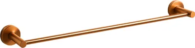 A single copper-colored towel bar mounted on a white background.