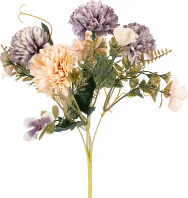 Produktbild von 3 Stück Künstliche Blumen Seidenblumen Hortensien Kunstblumen Chrysanthemen Blumen Deko Unechte Blumen für Tischdeko Mittelstücke Party Hause Büro Vase Tischdeko (Lila)