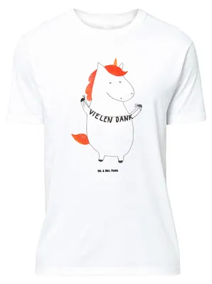Produktbild von Mr. & Mrs. Panda Größe M T-Shirt Einhorn Dankeschön - Weiß - Geschenk, Einhörner, Unicorn, Vielen Dank, mit Spruch, Shirt, Herren, Tshirt, Danke, Danksagung