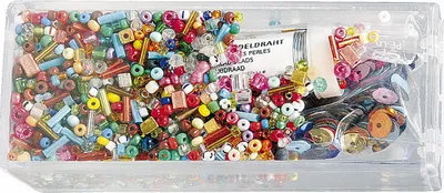 Produktbild von Pailletten-, Glasperlenmix ca. 90 g und 50 m Draht D: 0,3 mm
