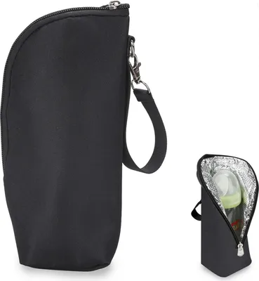 Produktbild von Isolierbeutel für Babyflaschen, schwarz, 8 x 7 x 22 cm, wasserdicht, für unterwegs