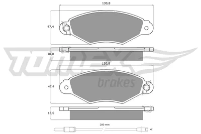 Produktbild von TOMEX brakes Bremsbeläge Satz Vorne Bremsklötze für RENAULT KANGOO (KC0/1) TX 11-751