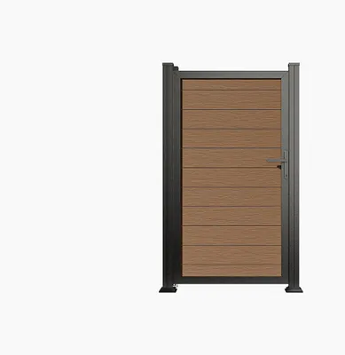 Produktbild von Gartentor aus WPC - B100 x H183 cm - Dunkle Naturholzoptik - SENZIO