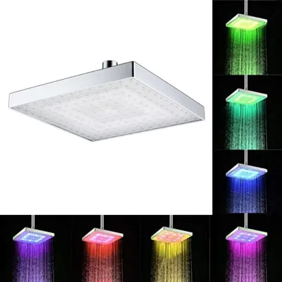 Produktbild von LED Duschkopf Runde 20cm*20cm Durchmesser Brausekopf Regendusche Einbau Duschköpfe Deckenmontage oder Wandmontage Temperatur Control Farbwechsel Wasser Flow Powered