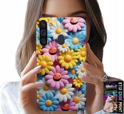 Produktbild von Hülle Für Samsung Galaxy A21 - Bunte Blumen, Gänseblümchen Hülle