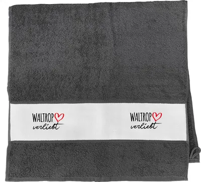Produktbild von Huuraa Handtuch Waltrop verliebt 50x100cm Graphite Baumwolle Handtuch Geschenkidee