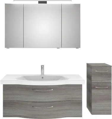 Produktbild von PELIPAL Serie 6005 Sprint SET-016-041 Spiegelschrank, Waschtisch, Waschtischunterschrank,Unterschrank  /  152cm Graphit Struktur quer NB