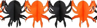 Produktbild von Atosa Halloween Spinnennetz Papierkranz 300 Cm Orange Orange One Size