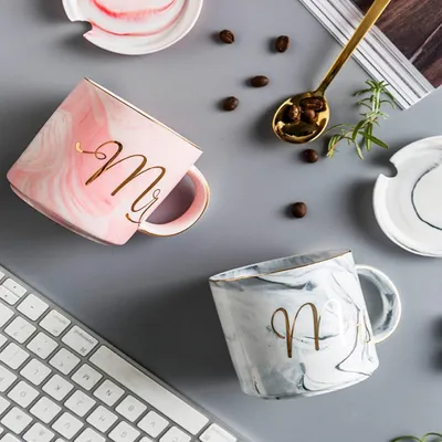 Produktbild von Keramische Kaffeetasse-Set für Paare - Ideal für Kaffee, Tee und Wasser - Perfekt für Hochzeit, Geburtstag und Valentinstag