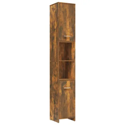 Immagine prodotto di vidaXL Armadio da bagno in rovere fumé 30x30x183,5 cm Materiale in legno