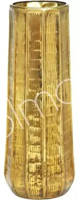 Productafbeelding van Vase, aluminium/antiek goud, 17x17x43 cm
