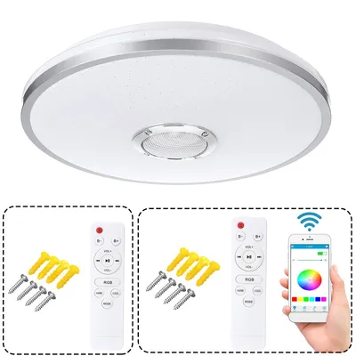Produktbild von Led Deckenleuchte mit Bluetooth Lautsprecher, 60W Sternenhimmel Deckenlampe mit Fernbedienung,  Dimmbar für Kinderzimmer Schlafzimmer [+]
