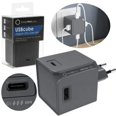 Obrázek produktu pro Nabíječka s funkcí rychlého nabíjení PD Allocacoc GaN, 2x USB-A, 2x USB-C, 65 W