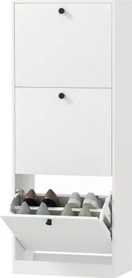 Produktbild von Schuhschrank, 3 Schubladen, für bis zu 12 Paar Schuhe, Spanplatte, Weiß