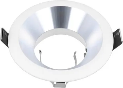 Zdjęcie produktu dla Reflektor wpuszczany GU10 Ø75mm otwór wiercony aluminium z gniazdem GU10 do żarówek LED biały/srebrny, okrągły bez żarówki