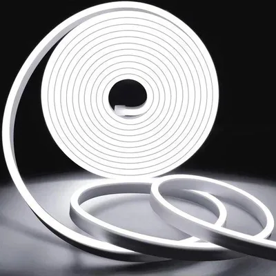 Image de Ruban LED néon flexible de 10 m, blanc froid, pour la chambre à coucher et l'extérieur