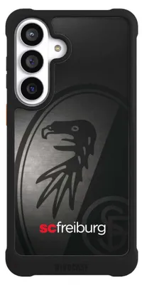 Produktbild von NIVOCASE Hülle für Samsung Galaxy S26+  Stoßfeste Handyhülle NIVOmax Case Schwarz Metallic Look Offizielles Lizenzprodukt SC Freiburg