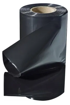 Produktbild von 1 Rolle Schlauchfolie 500mm breit 100my opak - blickdicht schwarz 125 lfm.