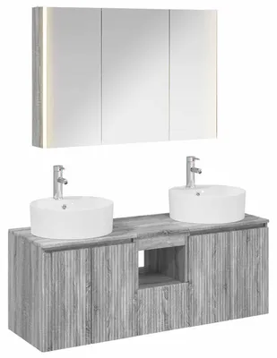 Imagen del producto de vidaXL Juego de 4 armarios para baño, color gris Sonoma, fabricados en material de madera