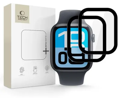 Immagine prodotto di Vetro ibrido Tech-Protect Glass Flex+ - Confezione da 2 per Apple Watch 4 / 5 / 6 / SE 1 / 2 / 3 (44 mm) - Nero