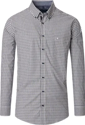 Produktbild von CASAMODA Herren Freizeithemd Langarm Button-Down Comfort Grün kariert XL