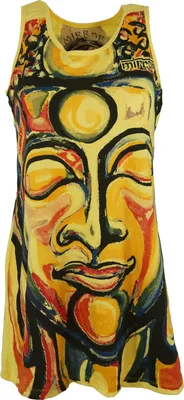 Produktbild von Mirror Tank Top, Longshirt, Minikleid - Buddha / Gelb, Damen, Baumwolle, Größe: S