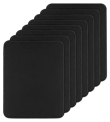 Produktbild von 8 Mauspads, Gaming-Mauspads mit rutschfester Gummibasis und genähten Kanten für Gaming, Büro und Zuhause (26 x 21 cm, schwarz)