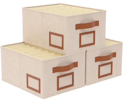 Obrázek produktu pro 3 kusy velkých úložných boxů se zásuvkami – skládací organizér na oblečení
