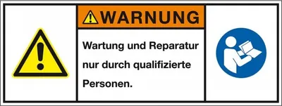 Produktbild von Dreifke® Aufkleber I Produktsicherheitsschild Warnung Wartung und Reparatur n...