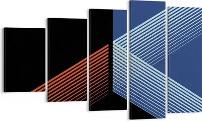 Produktbild von Bild auf Leinwand - Leinwandbild - 5 Teile - Abstraktion Schwarz Blau - 100x60cm - Wand Bild - Wanddeko - Wandbilder - Leinwanddruck - Bilder - Wanddekoration - Leinwand bilder - EG100x60-4458