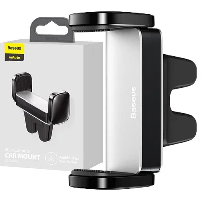 Zdjęcie produktu dla Baseus Steel Cannon, Telefon komórkowy/Smartfon, Uchwyt aktywny, Samochód, Czarny, Srebrny