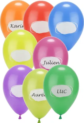 Produktbild von Partyballons zum Beschriften Namensballons 8 Stück bunt 30cm - Einheitsgröße