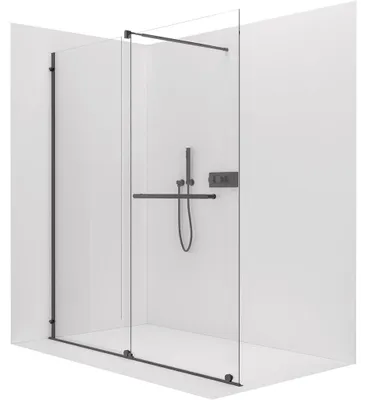 Obrázek produktu pro CERANO - Sprchová zástěna Walk-in Medin L/P - 8 mm - černá matná, transparentní sklo - 120x195 cm - dvoudílná posuvná