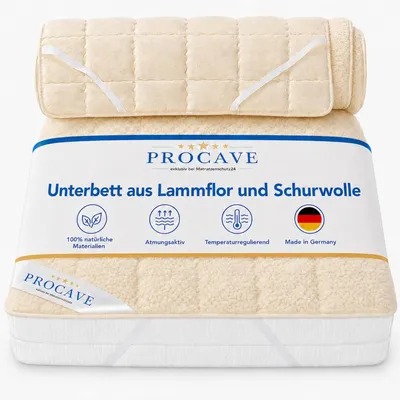 Productafbeelding van Matrasbeschermer - Lamsvacht en scheerwol - 4 hoekrubbers - 180 x 200 cm