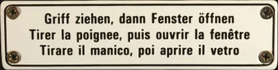 Produktbild von Eisenbahn Schild Griff ziehen, dann Fenster öffnen