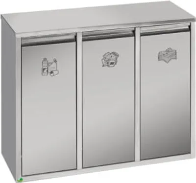 Produktbild von Wertstoffsammelstation - 21 l - 470 x 580 x 270 mm (HxBxT) - Edelstahl