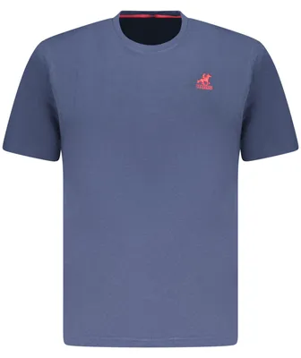 Produktbild von Herren Kurzarm T-Shirt Blau mit Stickerei und Rundhalsausschnitt