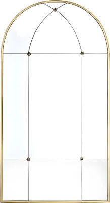 Produktbild von Fensterspiegel aus Metall - Breite 80 x Höhe 150 cm - antikgold - PALMYRE