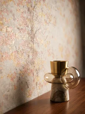 Newroom Vliestapete Jelmira Beige Grau Blumen, Wohnbeispiel
